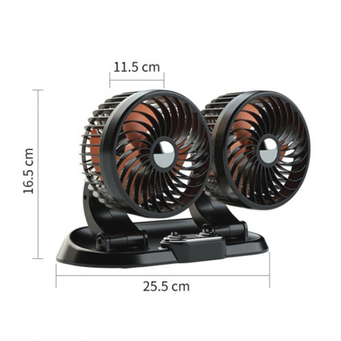 F622 Ventilateur de refroidissement électrique à double tête rotative et pliable pour voiture, style : USB universel SH09011580-011