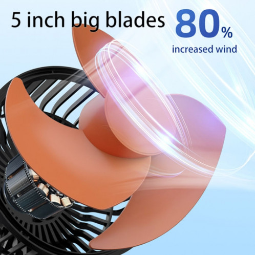 F622 Ventilateur de refroidissement électrique à double tête rotative et pliable pour voiture, style : USB universel SH09011580-011