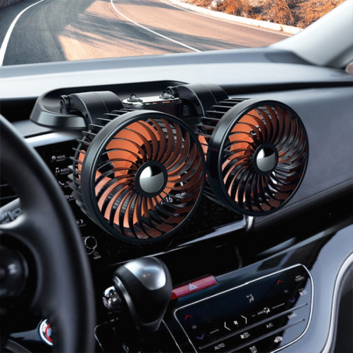 F622 Ventilateur de refroidissement électrique à double tête rotative et pliable pour voiture, style : allume-cigare 12 V SH09021959-011
