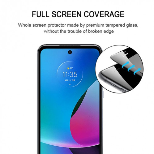Pour Motorola Moto G Play 2023 Full Glue Full Cover Film de protection d'écran en verre trempé SH11041138-08
