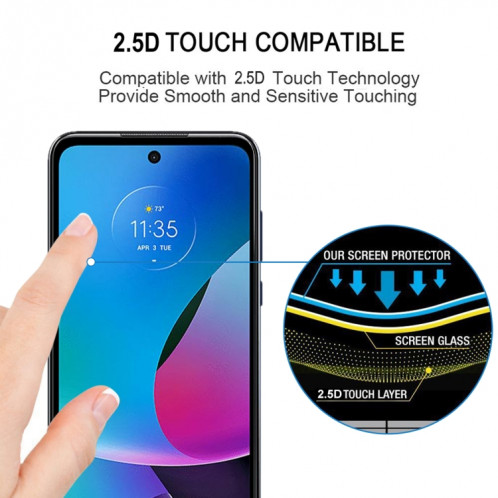 Pour Motorola Moto G Play 2023 Full Glue Full Cover Film de protection d'écran en verre trempé SH11041138-08