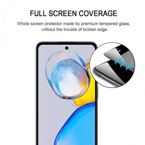 Pour Motorola Moto E32 India / E32s Full Glue Full Cover Film de protection d'écran en verre trempé SH1105972-08