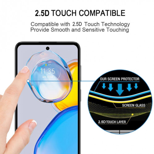 Pour Motorola Moto E32 India / E32s Full Glue Full Cover Film de protection d'écran en verre trempé SH1105972-08