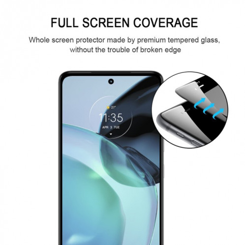 Pour Motorola Moto G72 Full Glue Full Cover Film de protection d'écran en verre trempé SH11061801-08