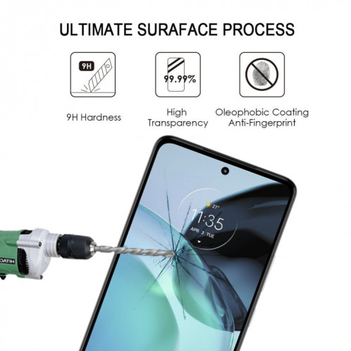Pour Motorola Moto G72 Full Glue Full Cover Film de protection d'écran en verre trempé SH11061801-08