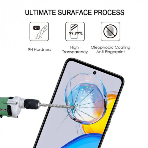 Pour Motorola Moto E32 India / E32s 25pcs Full Glue Full Cover Film de protection d'écran en verre trempé SH1405803-07