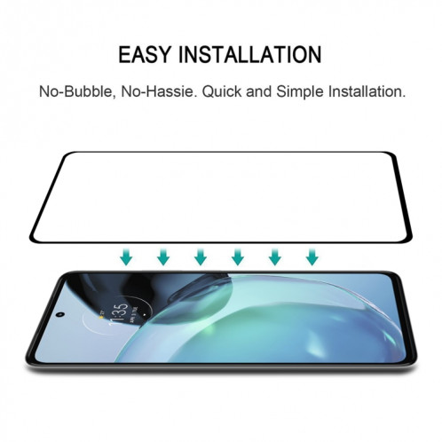 Pour Motorola Moto G72 25pcs Full Glue Full Cover Film de protection d'écran en verre trempé SH140625-07
