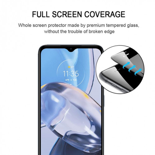 Pour Motorola Moto E22 / E22i 25pcs Full Glue Full Cover Film de protection d'écran en verre trempé SH1407930-07