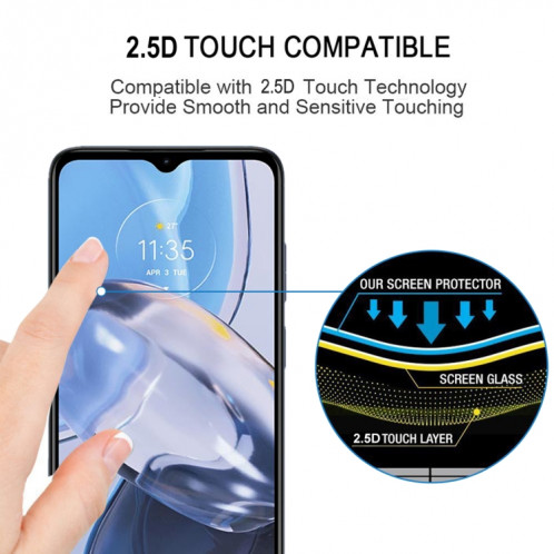 Pour Motorola Moto E22 / E22i 25pcs Full Glue Full Cover Film de protection d'écran en verre trempé SH1407930-07