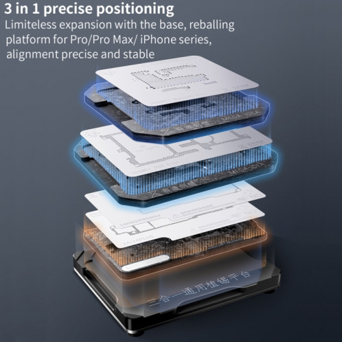 Pour iPhone 13 Series Qianli Mega-idea Plate-forme de reballage BGA de positionnement de cadre central multifonctionnel SQ0316799-010