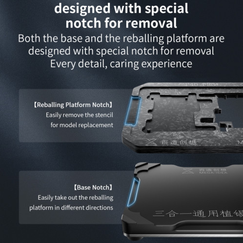 Pour iPhone 13 Series Qianli Mega-idea Plate-forme de reballage BGA de positionnement de cadre central multifonctionnel SQ0316799-010