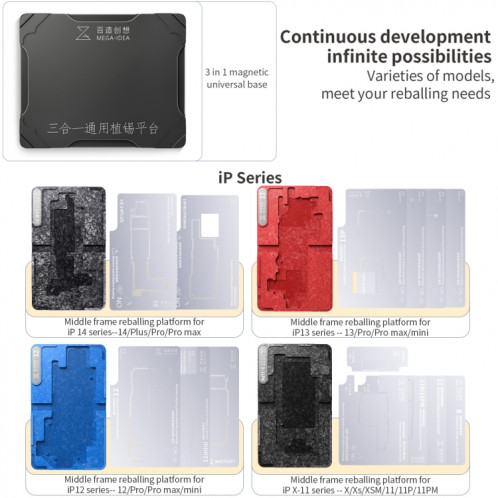 Plate-forme de reballage BGA de positionnement de cadre central multifonctionnel de Base Qianli Mega-idea SQ0319858-010