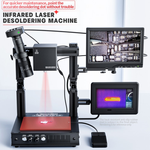 Machine de dessoudage laser infrarouge intelligente Mega-idea, modèle : avec ensemble de microscope () SH401B952-011