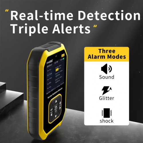 Fnirsi GC01 Home Lndustrial Marbre Radioactif X / Y Ray Détecteur de Radiation Nucléaire Compteur Geiger (Jaune) SF001A549-010