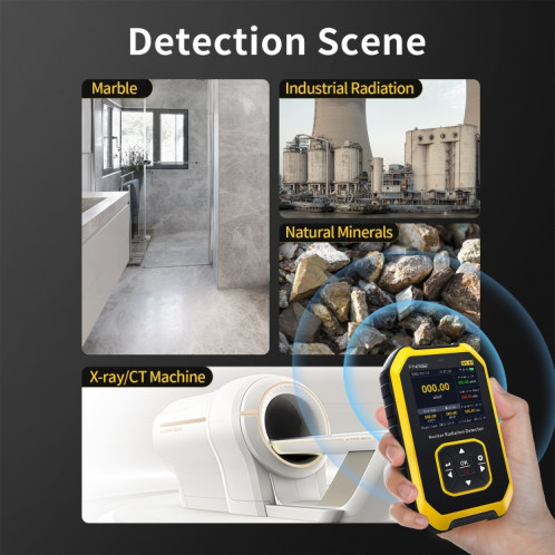 Fnirsi GC01 Home Lndustrial Marbre Radioactif X / Y Ray Détecteur de Radiation Nucléaire Compteur Geiger (Jaune) SF001A549-010