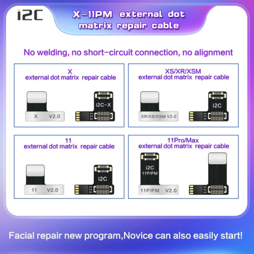 Pour iPhone 12 / 12 Pro i2C MC12 SK-BOX Câble flexible à matrice de points V2.0 SH82055-05