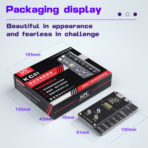 I2C KC01 Instrument de réparation de batterie complet multifonction pour iPhone 6-14 Pro Max, version : version haute configuration. SH87021177-012