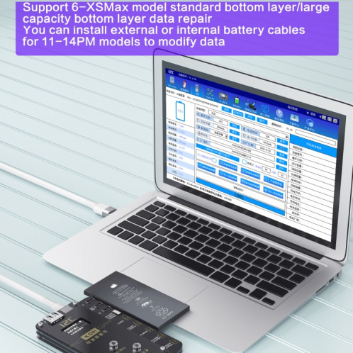 I2C KC01 Instrument de réparation de batterie complet multifonction pour iPhone 6-14 Pro Max, version : version haute configuration. SH87021177-012