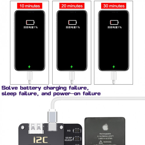 I2C KC01 Instrument de réparation de batterie complet multifonction pour iPhone 6-14 Pro Max, version : version haute configuration. SH87021177-012