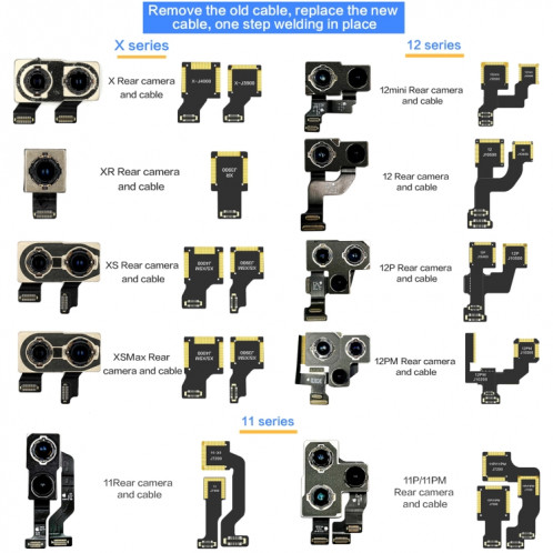 Pour iPhone 12 Pro i2C Câble de caméra ultra large orienté vers l'arrière SH91051846-06