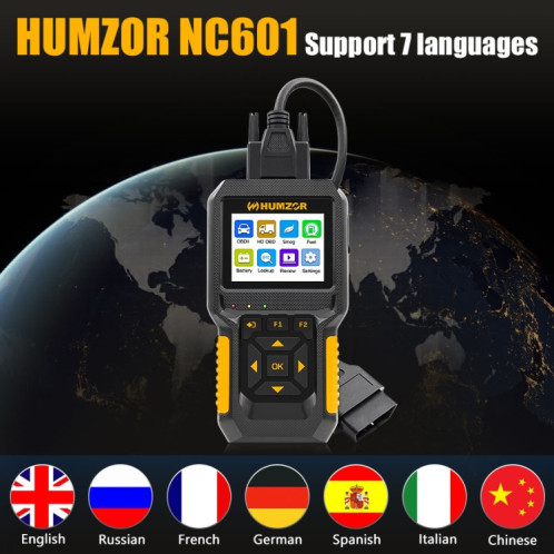 HUMZOR NC601 12-24V Voiture et Camion OBD2 Outil de Diagnostic Outil de Diagnostic SH53091986-09