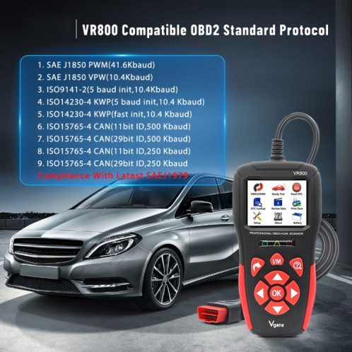 Lecteur de code de voiture Vgate VR800 Scanner de diagnostic OBD2 SV54131736-09