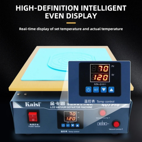 Kaisi 407 Pro Machine de séparation d'écran LCD à double pompe à vide de 18 pouces () SK601C585-09