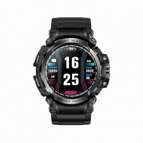 LC16 1,32 pouces IP68 Montre intelligente de sport de plein air étanche, prise en charge des appels Bluetooth / surveillance de la fréquence cardiaque (noir) SH801A1876-013