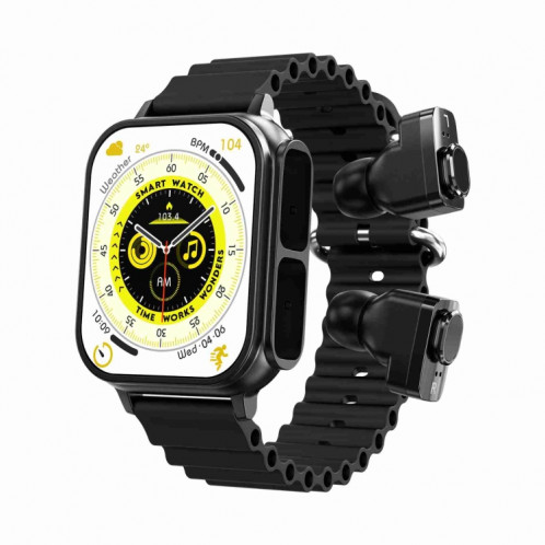 N22 2 en 1 1,96 pouces HD Display Sport Bluetooth Call Earphone Smart Watch (Noir) SH201C1856-017