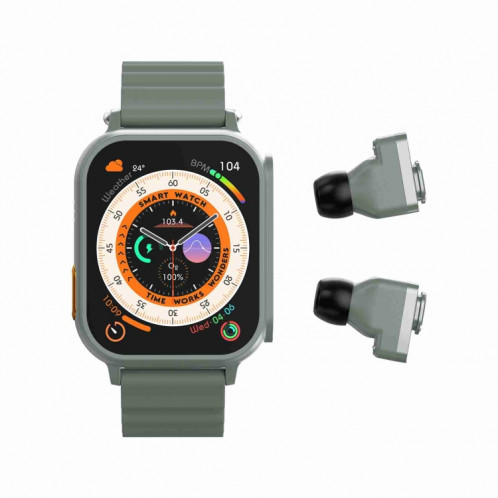 N22 2 en 1 1,96 pouces HD Display Sport Bluetooth Call Earphone Smart Watch (Vert) SH201D1082-017