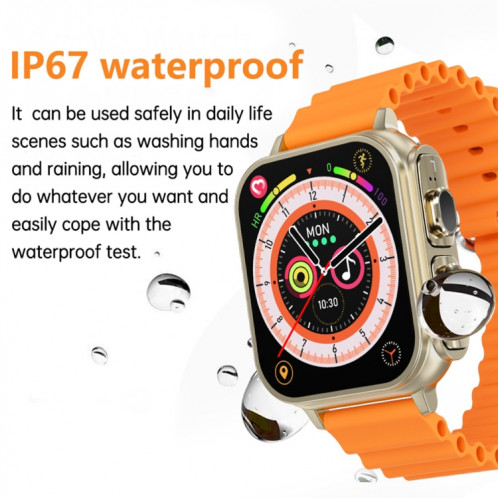 N22 2 en 1 1,96 pouces HD Display Sport Bluetooth Call Earphone Smart Watch (Noir) SH201C1856-017
