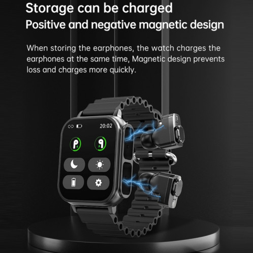 N22 2 en 1 1,96 pouces HD Display Sport Bluetooth Call Earphone Smart Watch (Vert) SH201D1082-017