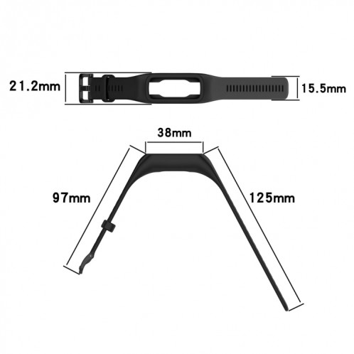 Pour Keep Band B2 Bracelet de montre en silicone intégré de couleur unie (noir) SH301C237-09