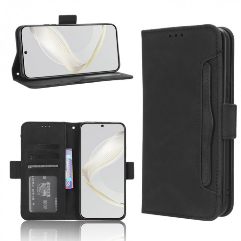 Pour Huawei nova 11 Skin Feel Calf Texture Card Slots Leather Phone Case (Black) SH119B1824-06