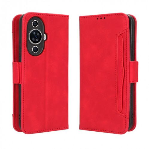 Pour Huawei nova 11 Skin Feel Veau Texture Card Slots Étui de téléphone en cuir (Rouge) SH119C1012-06