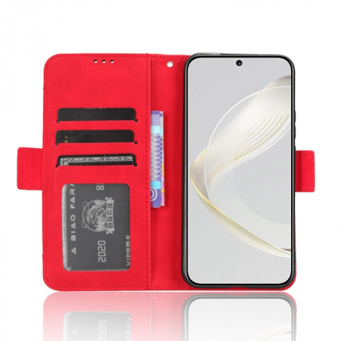 Pour Huawei nova 11 Skin Feel Veau Texture Card Slots Étui de téléphone en cuir (Rouge) SH119C1012-06