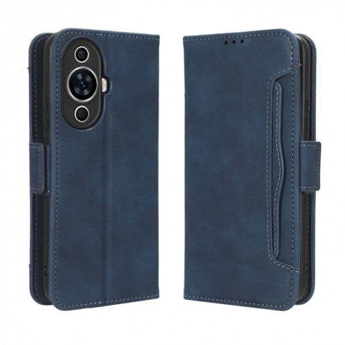 Pour Huawei nova 11 Skin Feel Veau Texture Card Slots Étui de téléphone en cuir (Bleu) SH119D1791-06