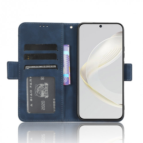 Pour Huawei nova 11 Skin Feel Veau Texture Card Slots Étui de téléphone en cuir (Bleu) SH119D1791-06