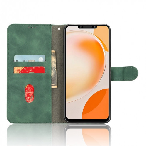 Pour Huawei Enjoy 60X Skin Feel Étui de téléphone en cuir à rabat magnétique (vert) SH008C372-06