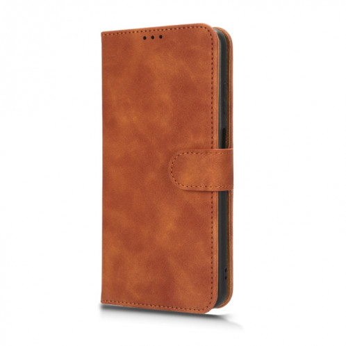 Pour Huawei Enjoy 60X Skin Feel Étui de téléphone en cuir à rabat magnétique (Marron) SH008E112-06