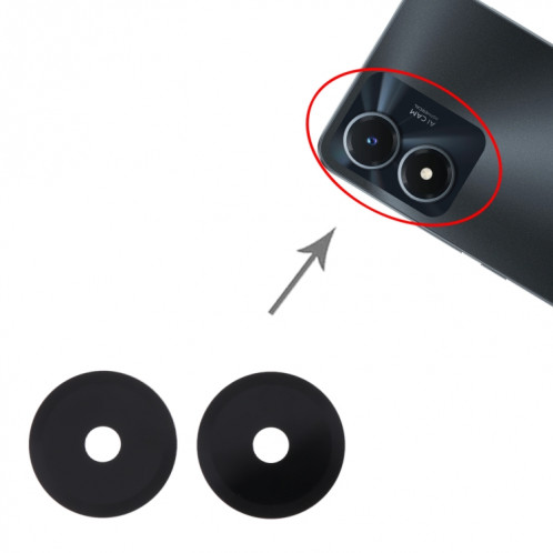 Pour vivo Y02S 10pcs objectif de caméra arrière SH4412132-04