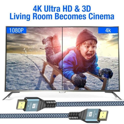 Câble HDMI 2.0 version 4K 60Hz HD de 2 m (gris) SH902A827-09