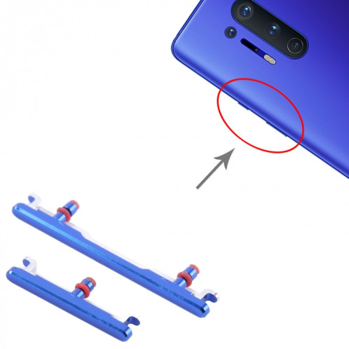 Pour OnePlus 8 Pro Bouton d'alimentation + Bouton de contrôle du volume (Bleu) SH501A880-04