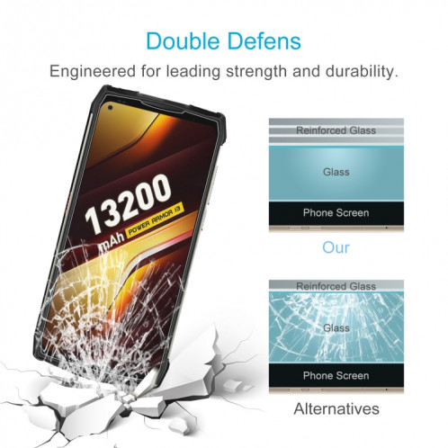 Pour Ulefone Armor X13 10 pièces 0.26mm 9H 2.5D Film de verre trempé SH77051199-06