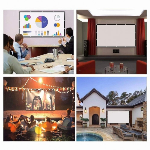 Rideau de film de projecteur en polyester mince et pliable simple, taille: 150 pouces 16: 9 SH1505146-011