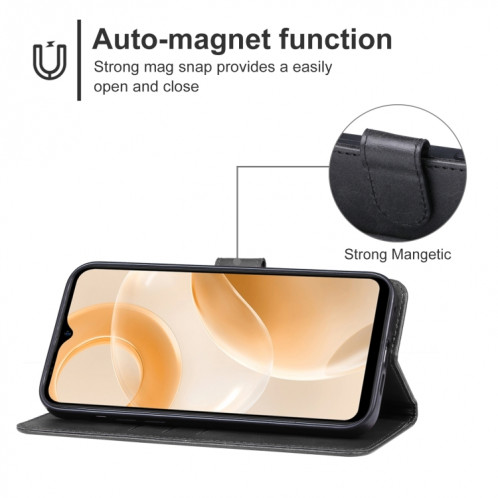 Pour étui de téléphone en cuir Ulefone Note 15 (noir) SH701C1372-06