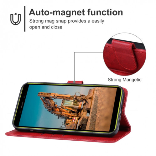 Pour étui de téléphone en cuir Ulefone Armor X12 (rouge) SH704A839-06