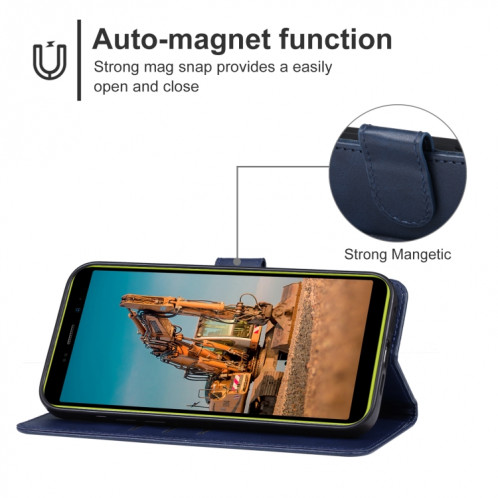 Pour étui de téléphone en cuir Ulefone Armor X12 (bleu) SH704D650-06