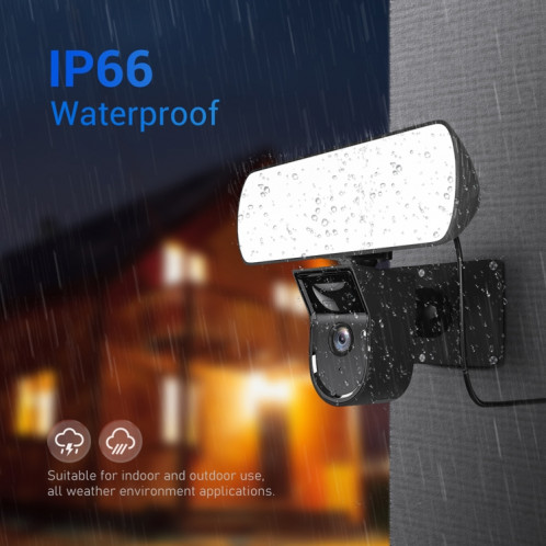 Caméra IP WiFi étanche ESCAM QF615 2MP IP66 et projecteur, prise en charge de la vision nocturne/détection de mouvement PIR/audio bidirectionnel (prise UE) SE201A1620-011