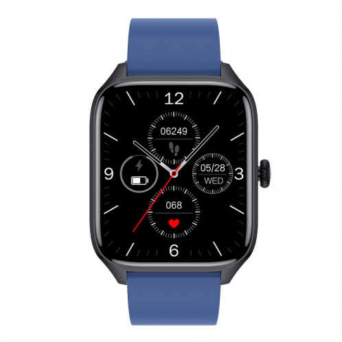 T19 Pro 1,96 pouces IP67 Montre intelligente à bande de silicone étanche, prend en charge les appels Bluetooth à double mode / surveillance de la fréquence cardiaque (bleu) SH001C114-022